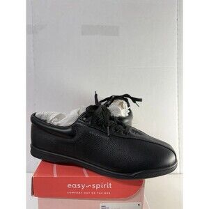 Easy Spirit Women's Esap 1 Walking Shoes Sneakers Black Leather Comfort Size 11M